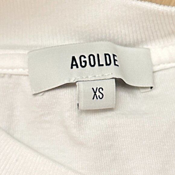 AGOLDE Bryce Cap Sleeve T-Shirt in White Size X-Small - Picture 4 of 10